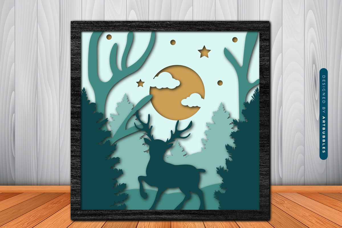 Reindeer Christmas Paper Cut Shadow Box SVG Image 2.jpg