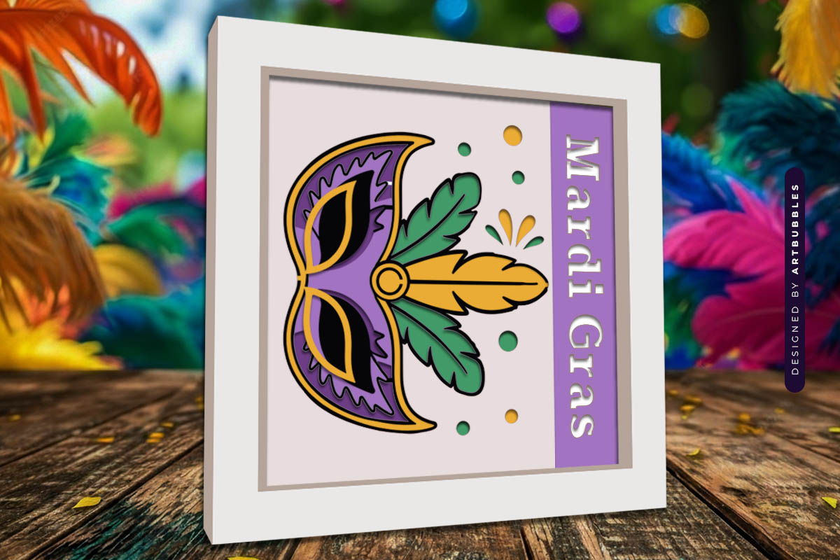 Mardi Gras 3D Shadow Box SVG Cut File Image 3.jpg