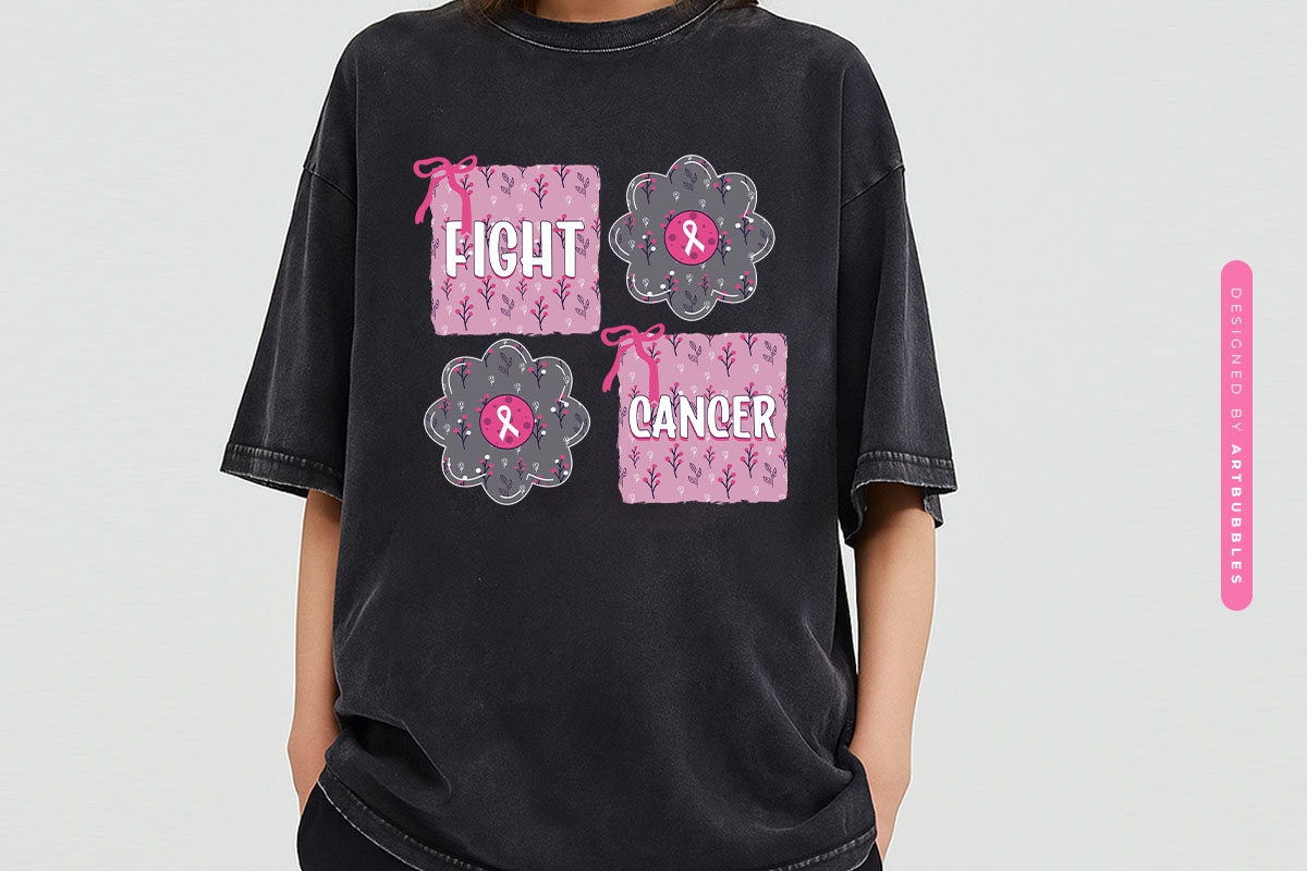 Coquette Bow Fight Cancer PNG Sublimation Shirt Mockup Image.jpg