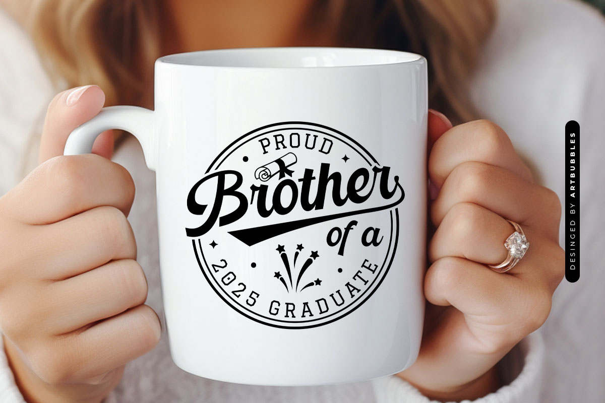 Proud Brother of a 2025 Graduate SVG Design Mug Mockup Image.jpg