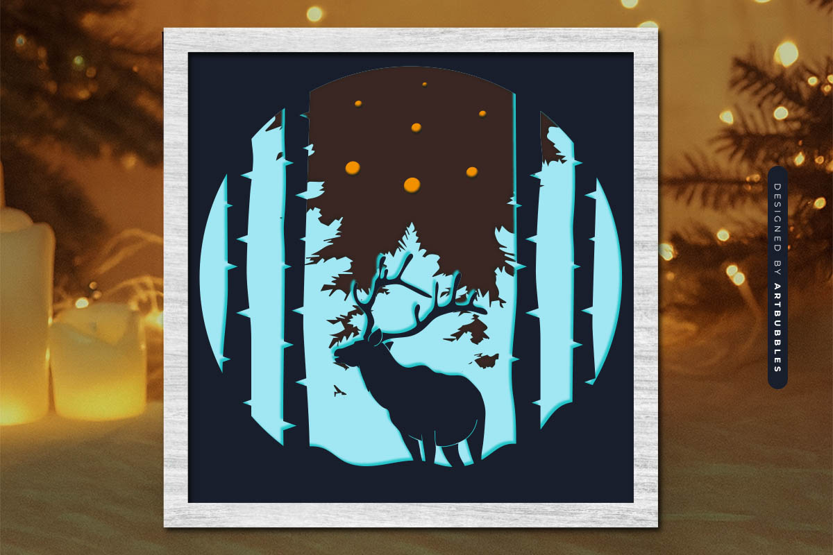 3D Christmas Shadow Box SVG Cricut