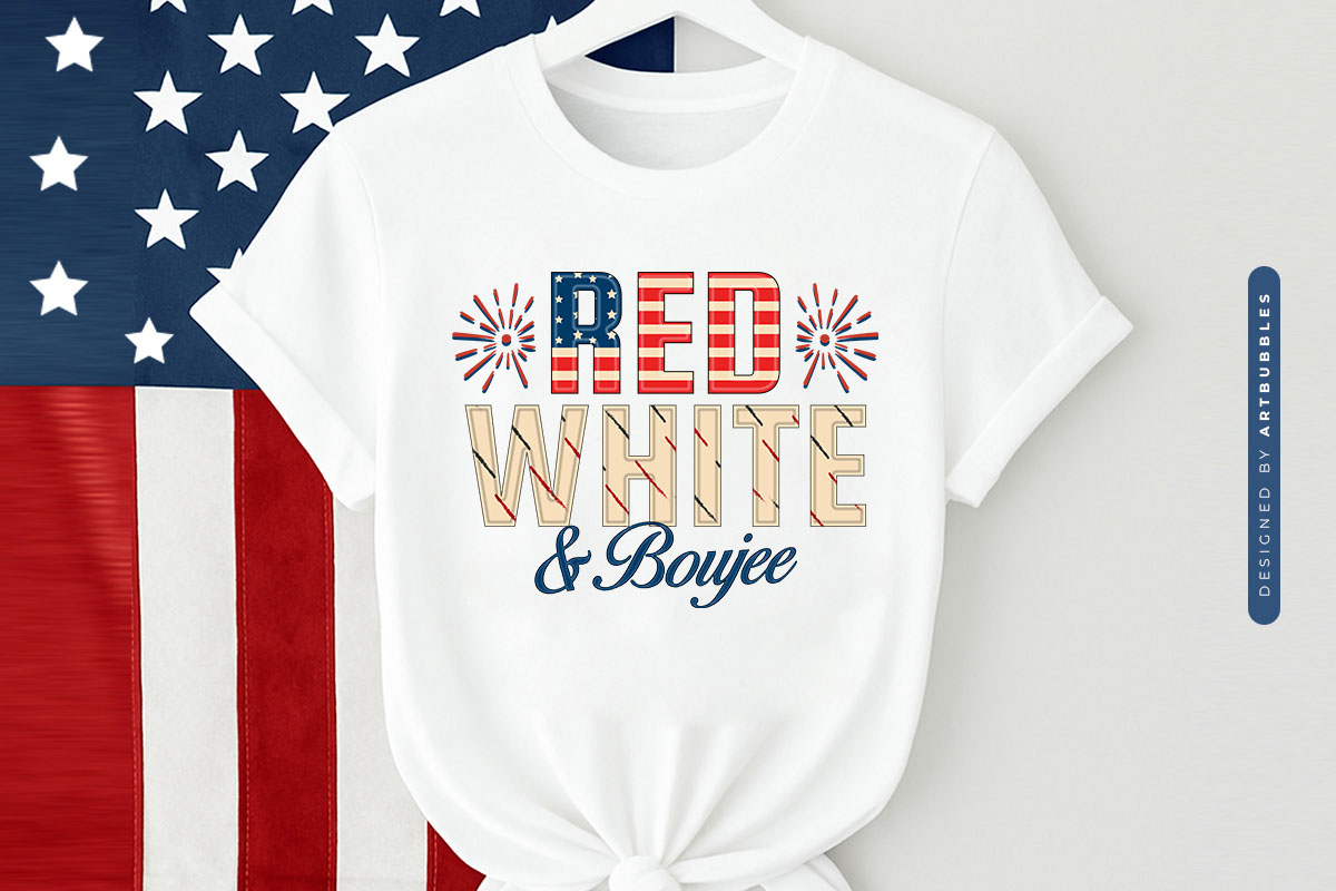Red White and Boujee, 4th of July Sublimation Tshirt Mockup Image.jpg