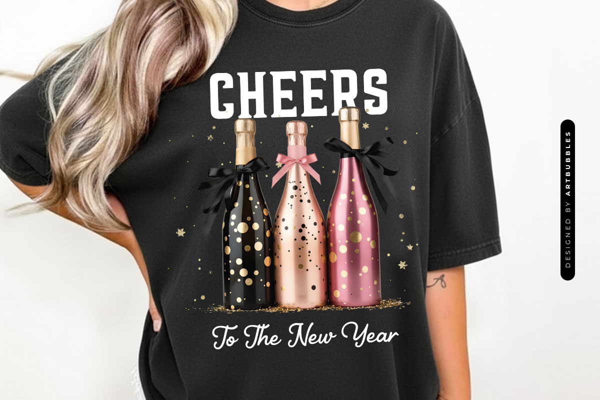Cheers to the New Year PNG Sublimation Tshirt Mockup Image.jpg