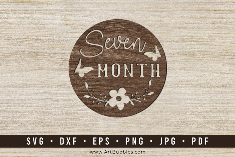 Seven Month Baby Milestone Cards Paper Cut