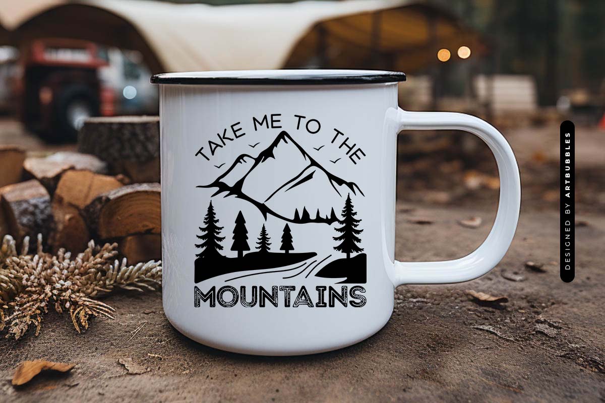 Take Me to the Mountains - Camping SVG File Mug Mockup Image.jpg