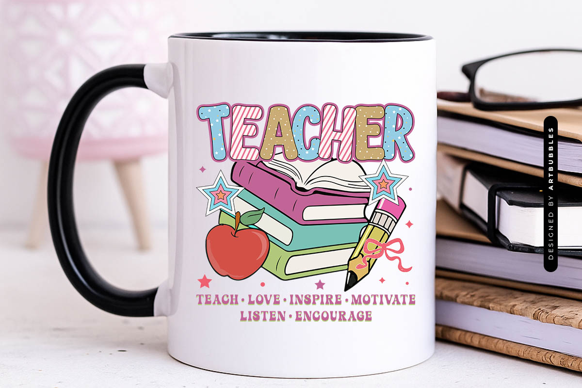 Retro Teacher Teach Love Inspire Motivate Sublimation Mug Mockup Image.jpg