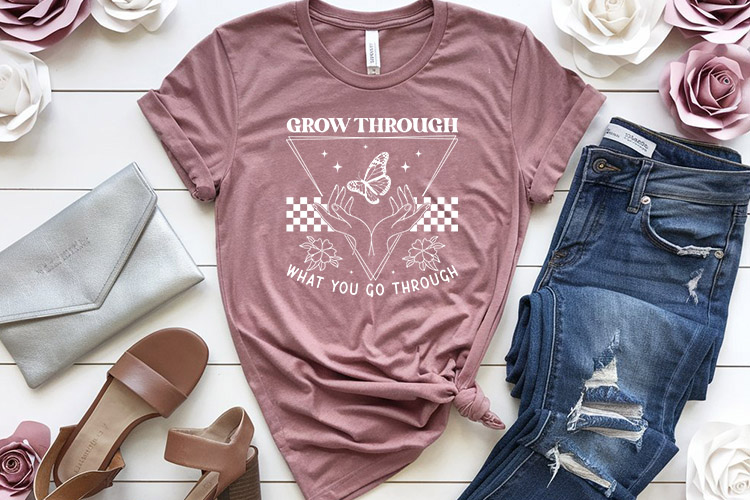 Grow Through What Go Through - Butterfly SVG File Shirt Mockup Image.jpg