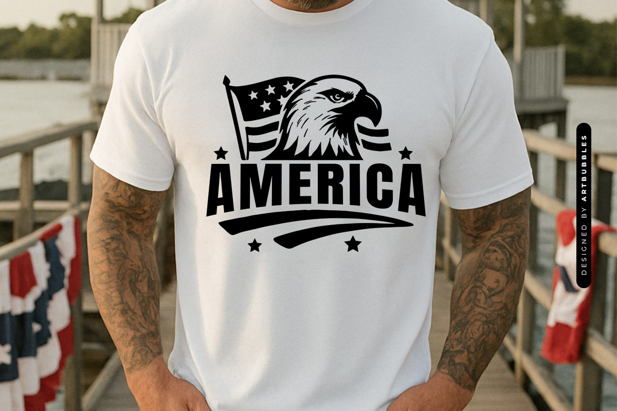 America - 4th of July Eagle SVG T-shirt Mockup Image.jpg
