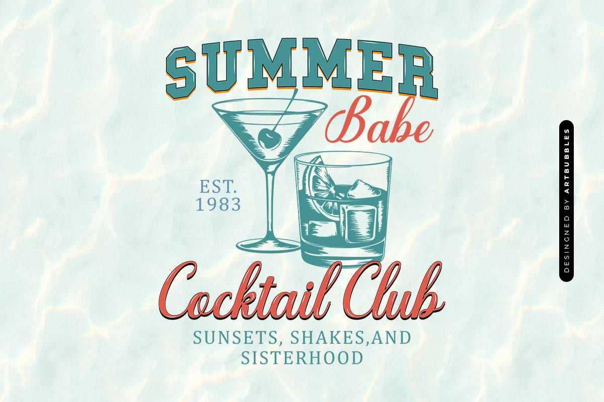 Summer Babe Cocktail Club Sublimation PNG Image.jpg