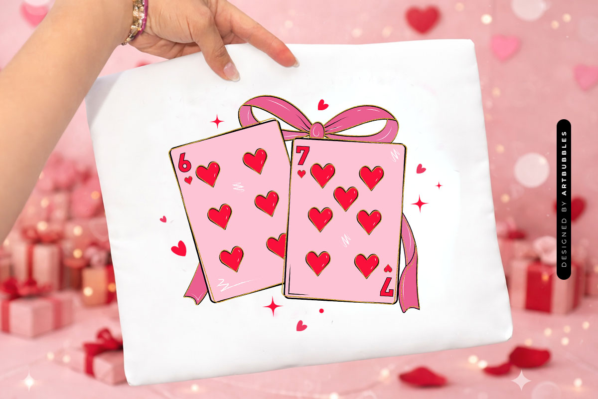 Preppy Coquette 67 Valentine Playing Card PNG tote Mockup Image.jpg