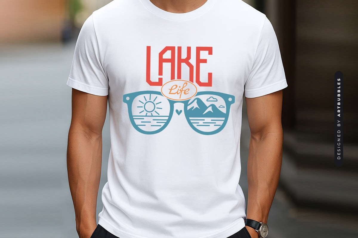 Lake Life Design SVG, DXF, EPS, PNG T-shirt Mockup Image.jpg