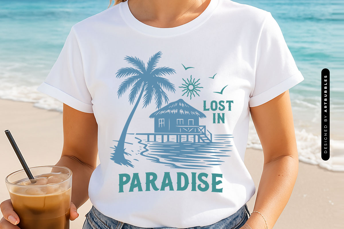Lost in Paradise - Summer Vacation SVG Tshirt Mockup Image.jpg