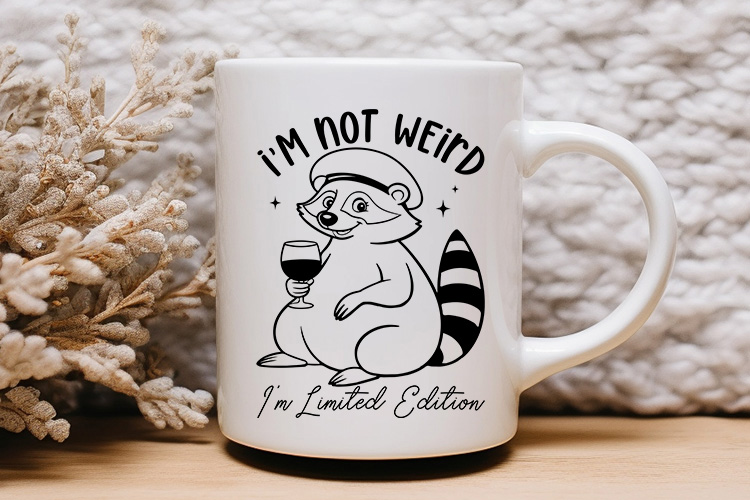 I'm Not Weird I'm Not Addition - Sarcastic Raccoon SVG Mug Mockup Image.jpg