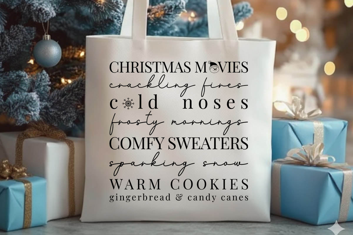 Christmas Movies Crackling Lives - Winter SVG PNG Tote bag Mockup image.jpg