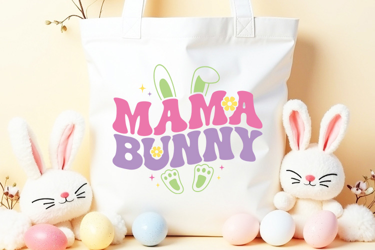Mama Bunny - Easter SVG Cut File Tote Mockup Image.jpg