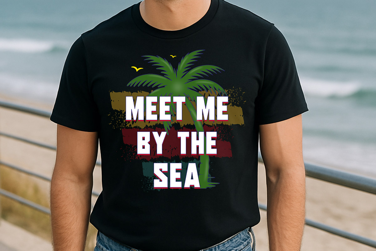 Meet Me by the Sea - Funny Summer Sublimation T-Shirt Mockup Image.jpg