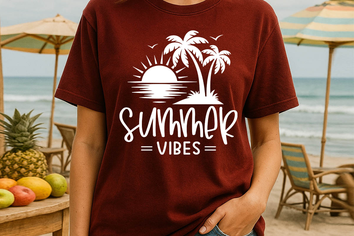 Summer Vibes SVG Vector T-shirt Mockup Image.jpg