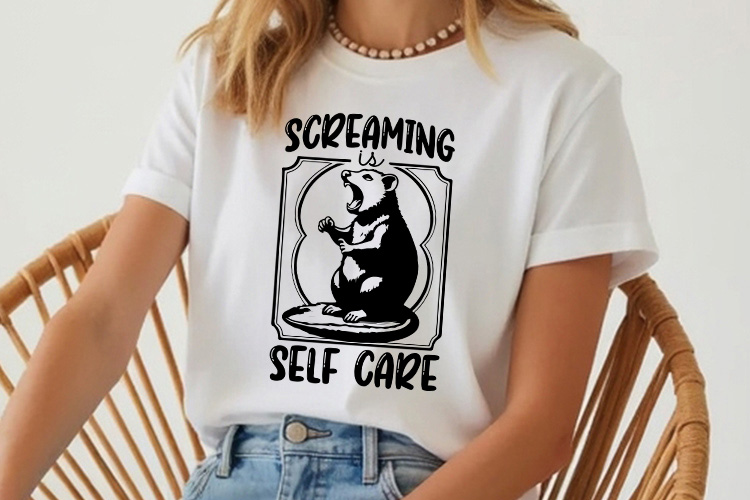 Screaming is Self Care - Sarcastic Opossum SVG File Tshirt Mockup Image.jpg