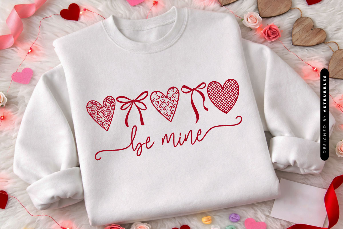 Be Mine - Coquette Valentine's Day SVG Tshirt Mockup Image.jpg
