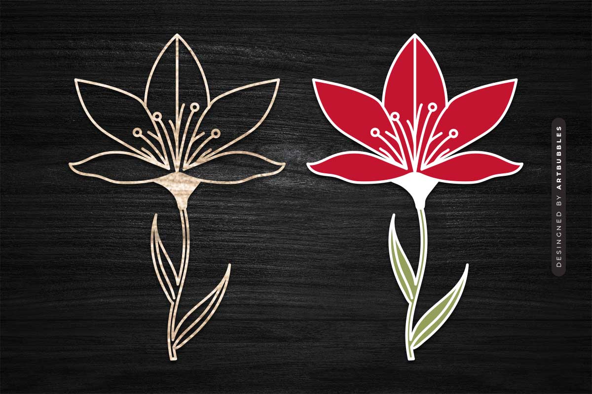 Lily Laser Cut Wild Flower SVG Image.jpg