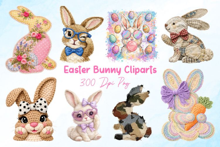 Bunny Easter PNG Sublimation Designs Bundle Image.jpg
