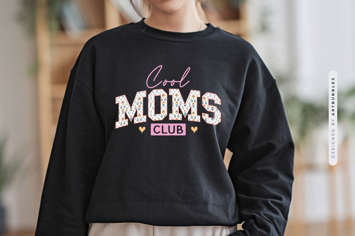 Cool Moms Club - Mothers Day Sublimation PNG Tshirt Mockup Image.jpg