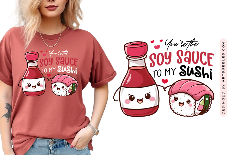 You're the Soy Sauce to My Sushi - Funny Valentine Food PNG
