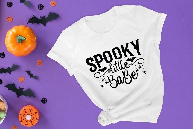 Spooky Little Babe - Halloween SVG File T-shirt Mockup Image.jpg