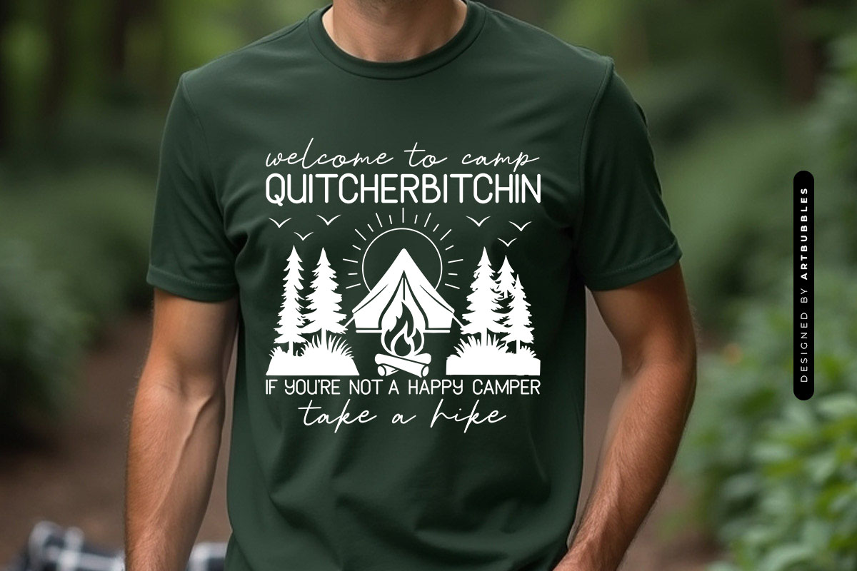 Welcome to Camp Quitcherbitchin - Camping SVG PNG T-shirt Mockup Image.jpg