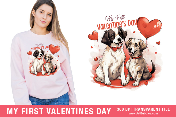 My First Valentines Day - Dog Valentines PNG preview 01.jpg