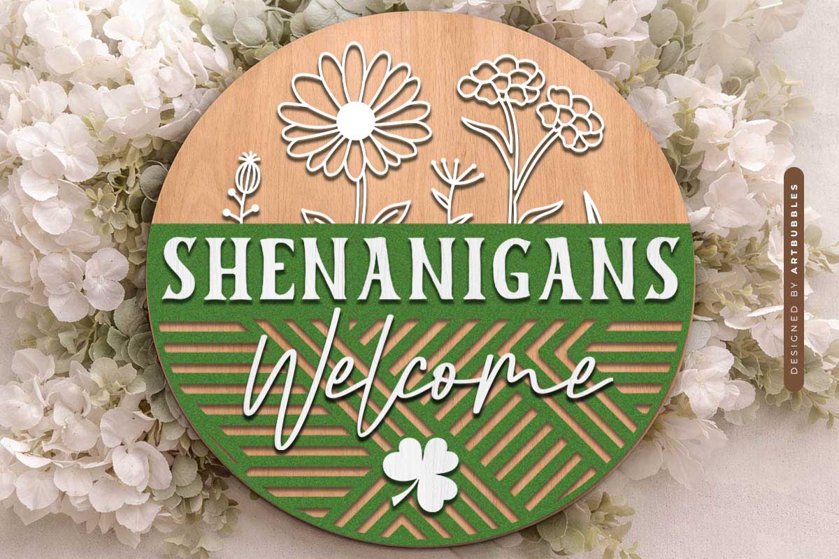 Shenanigans St Patrick's Day Door Hanger SVG Image 2.jpg