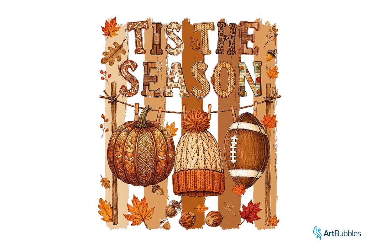 Tis the Season - Striped Fall PNG Sublimation Image.jpg