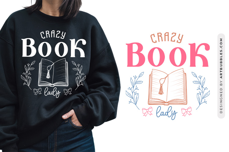 Crazy Book Lady - Reading SVG Vector