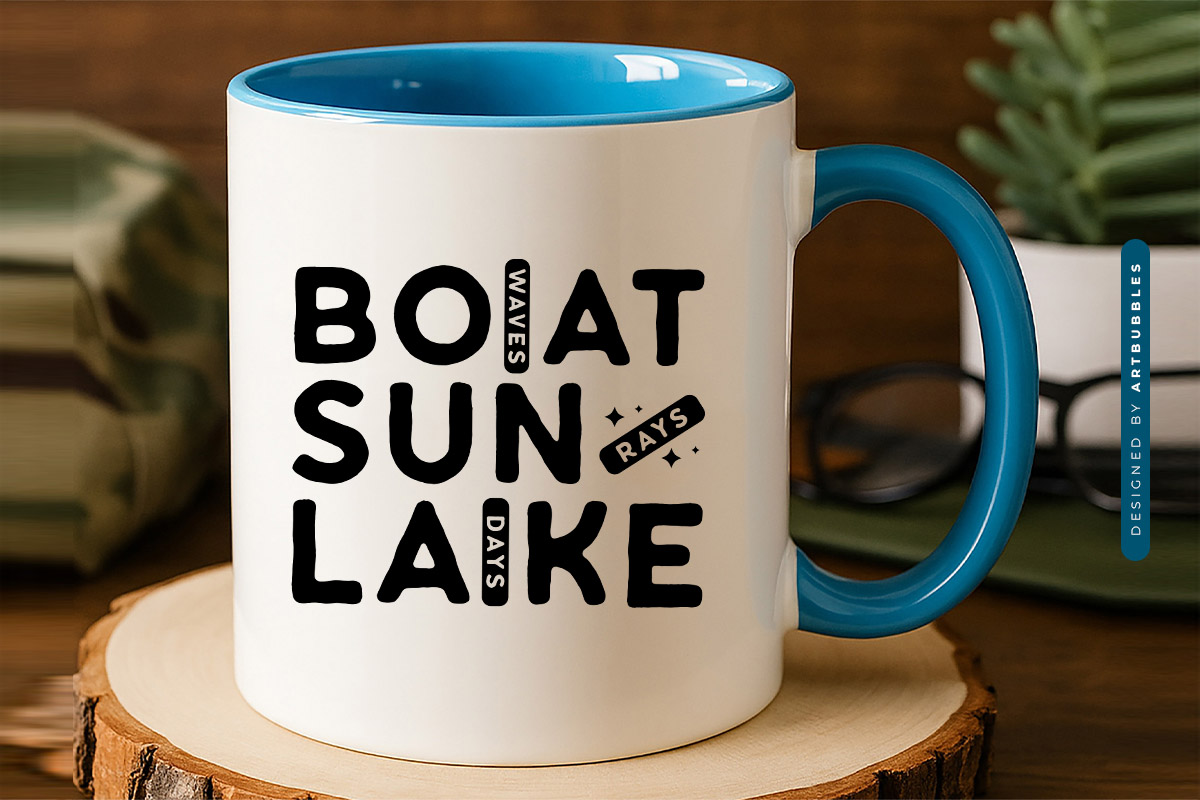 Boat Waves Sun Rays Lake Days SVG Design Mug Mockup Image.jpg