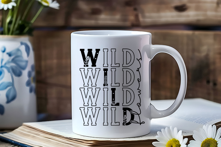 Wildflowers SVG, DXF, PNG, EPS Vector Mug Mockup Image.jpg