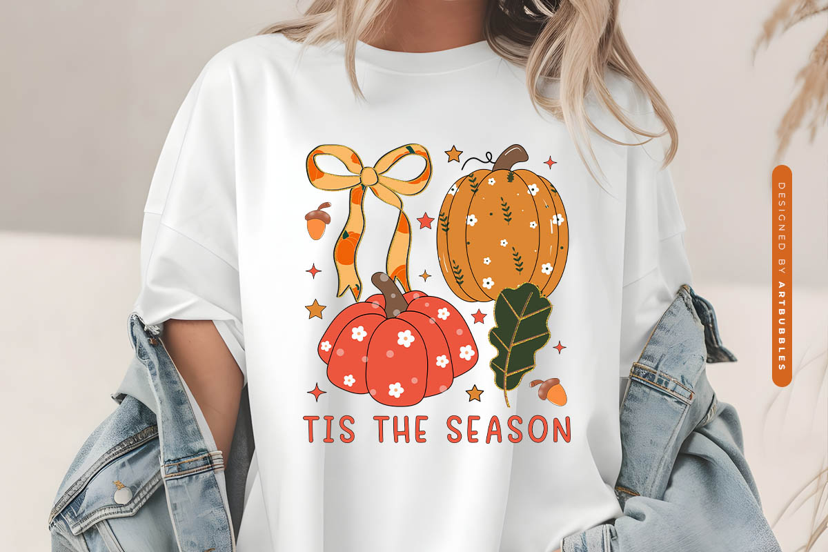 Tis the Season - Coquette Bow Fall Sublimation Tshirt Mockup Image.jpg
