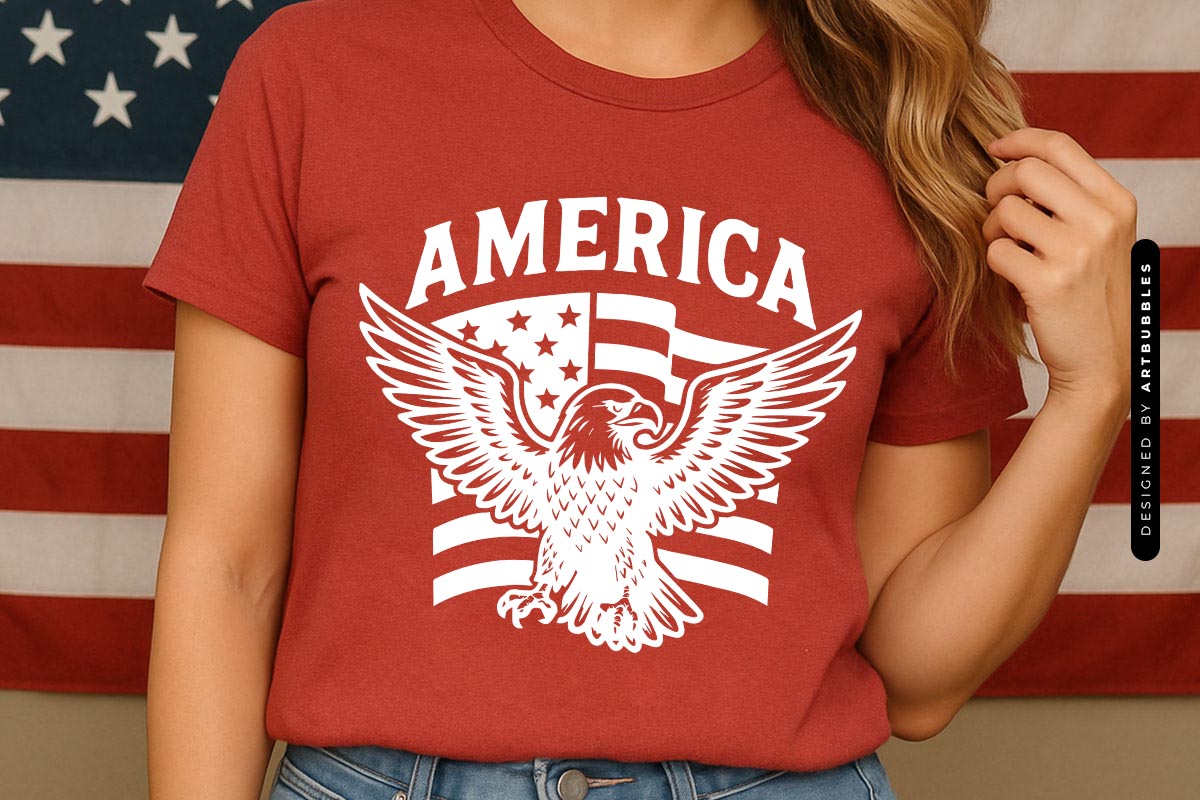 America - 4th of July Flag and Eagle SVG Tshirt Mockup Image.jpg