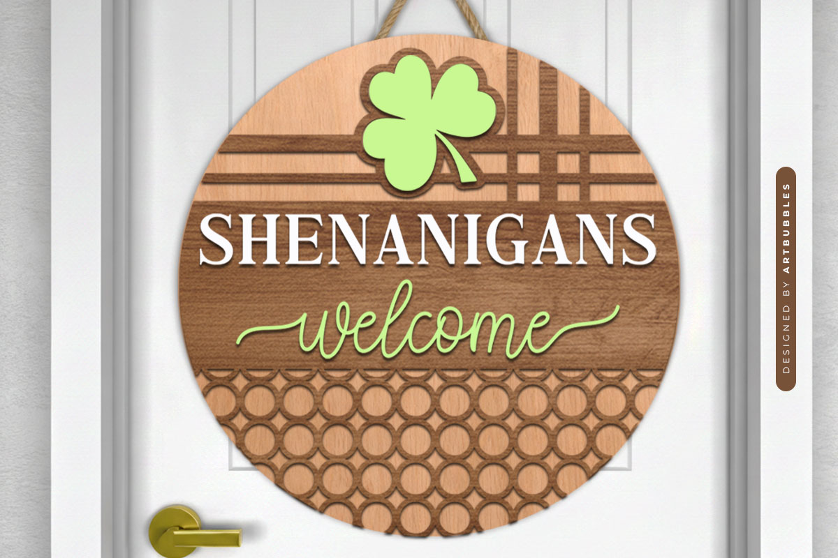 St Patrick's Day Door Hanger SVG Glowforge