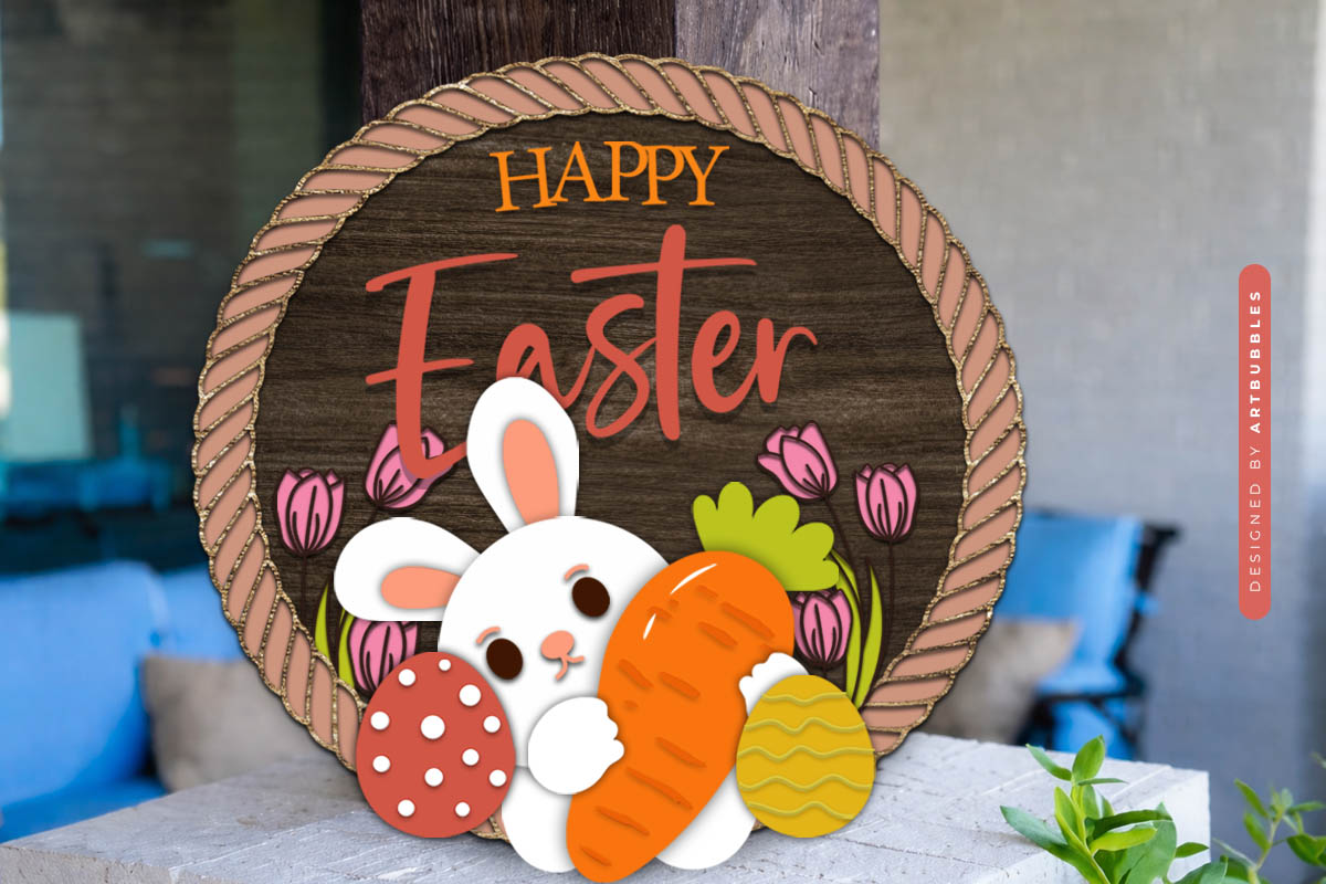 Happy Easter Round Door Hanger SVG Image 2.jpg