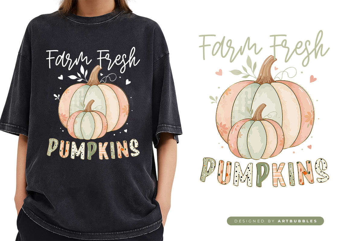 Farm Fresh Pumpkins - Preppy Fall Sublimation PNG