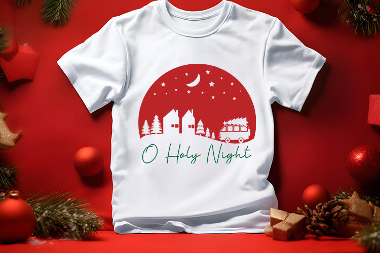 O Holy Night - Free Christmas SVG Design Shirt Mockup Image.jpg
