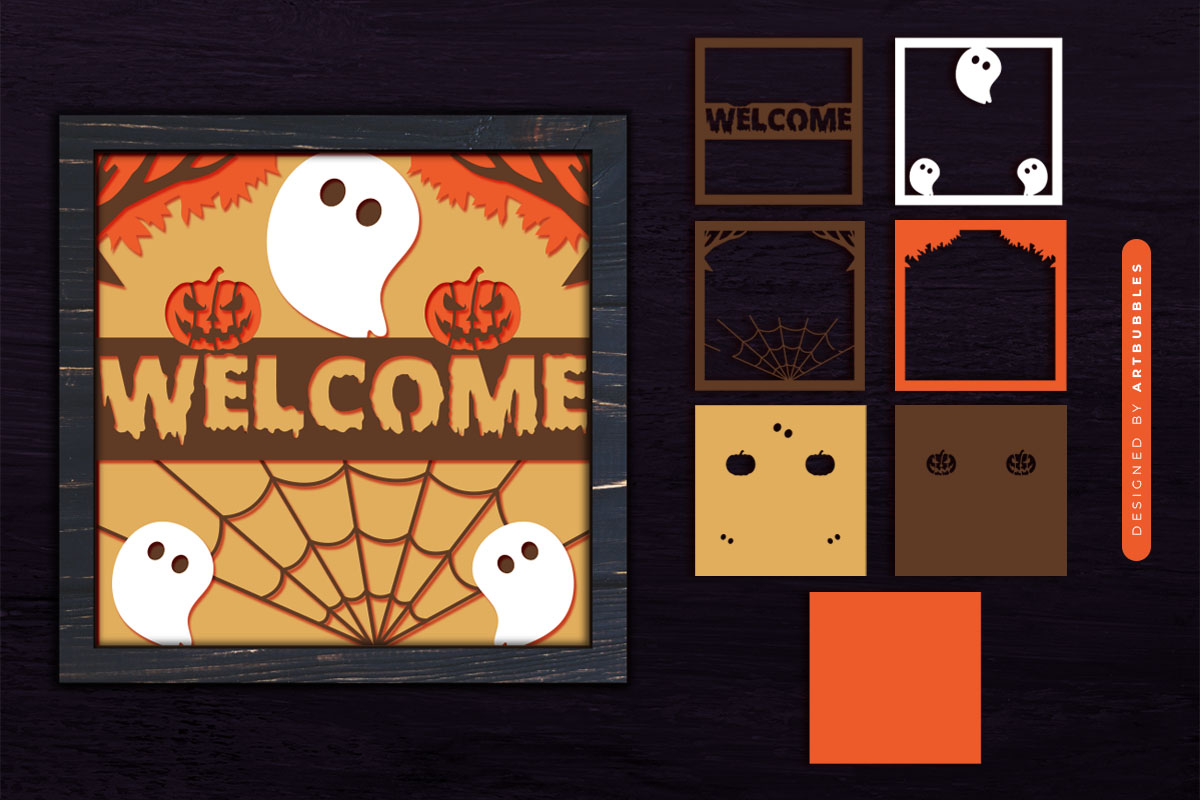 Welcome Halloween Ghost Shadow Box SVG Image.jpg