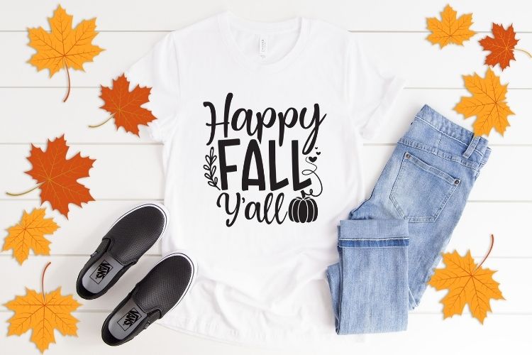 Happy Fall Y'all SVG Cut File Shirt Mockup Image.jpg