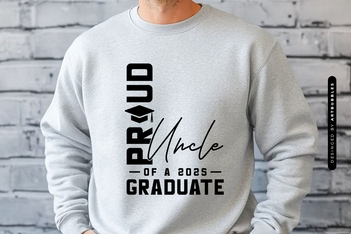 Proud Uncle of a 2025 Graduate Vector SVG Tshirt Mockup Image.jpg