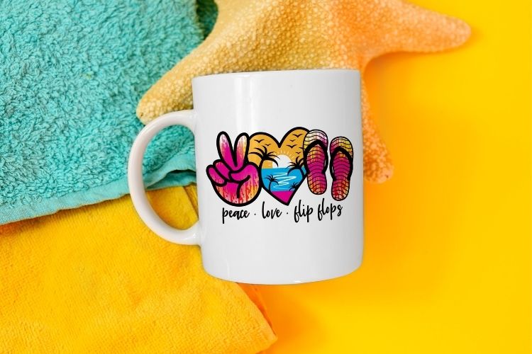 Peace Love Flip Flops - Summer PNG Sublimation Mug Mockup Image.jpg