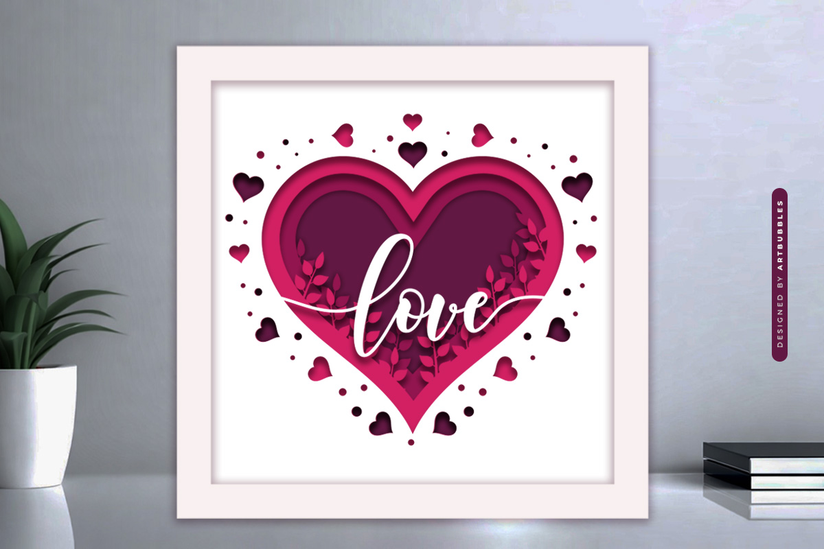 3D Paper Cut Valentine Heart Shadow Box SVG Image 3.jpg