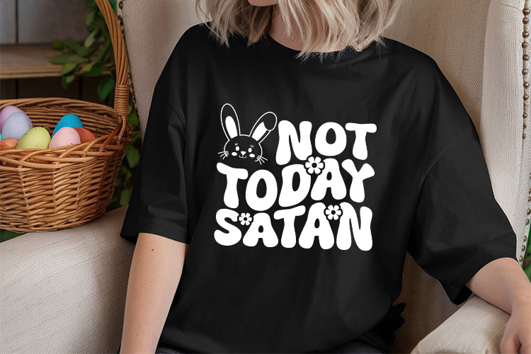 Not Today Satan - Cute Easter SVG Tshirt Mockup Image.jpg