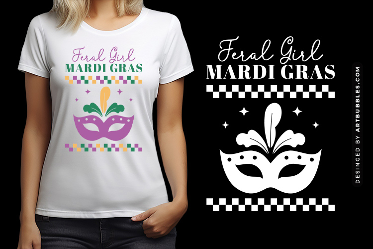 Feral Girl Mardi Gras SVG Vector Image.jpg