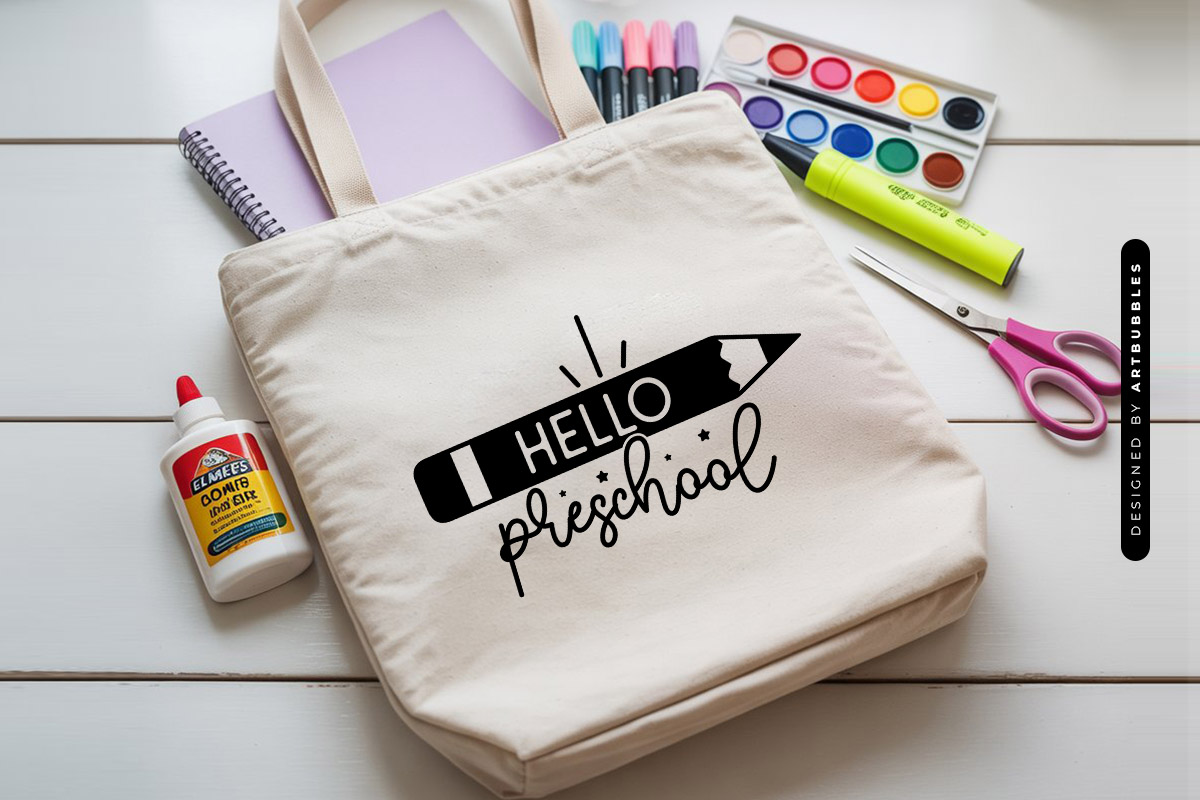 Hello Preschool - Back To School SVG Cut File Tote Mockup Image.jpg