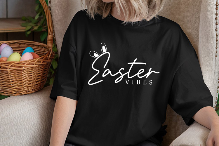 Easter Vibes SVG Cut File Tshirt Mockup Image.jpg